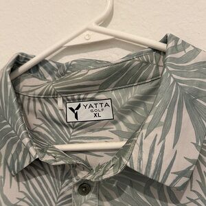 Yatta Golf Men's Tropical Leaf Button Down Shirt